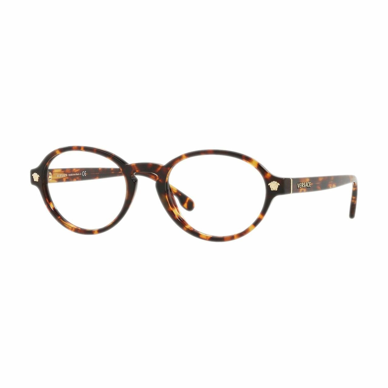 Versace VE3259-5276 Havana Oval Women's Plastic Eyeglasses featuring a stylish full-rim design in a chic Havana color.